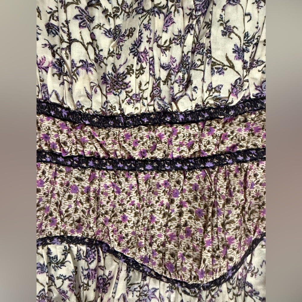 Ulla Johnson Ruffled Tiered Patchwork Floral Dress - image 4